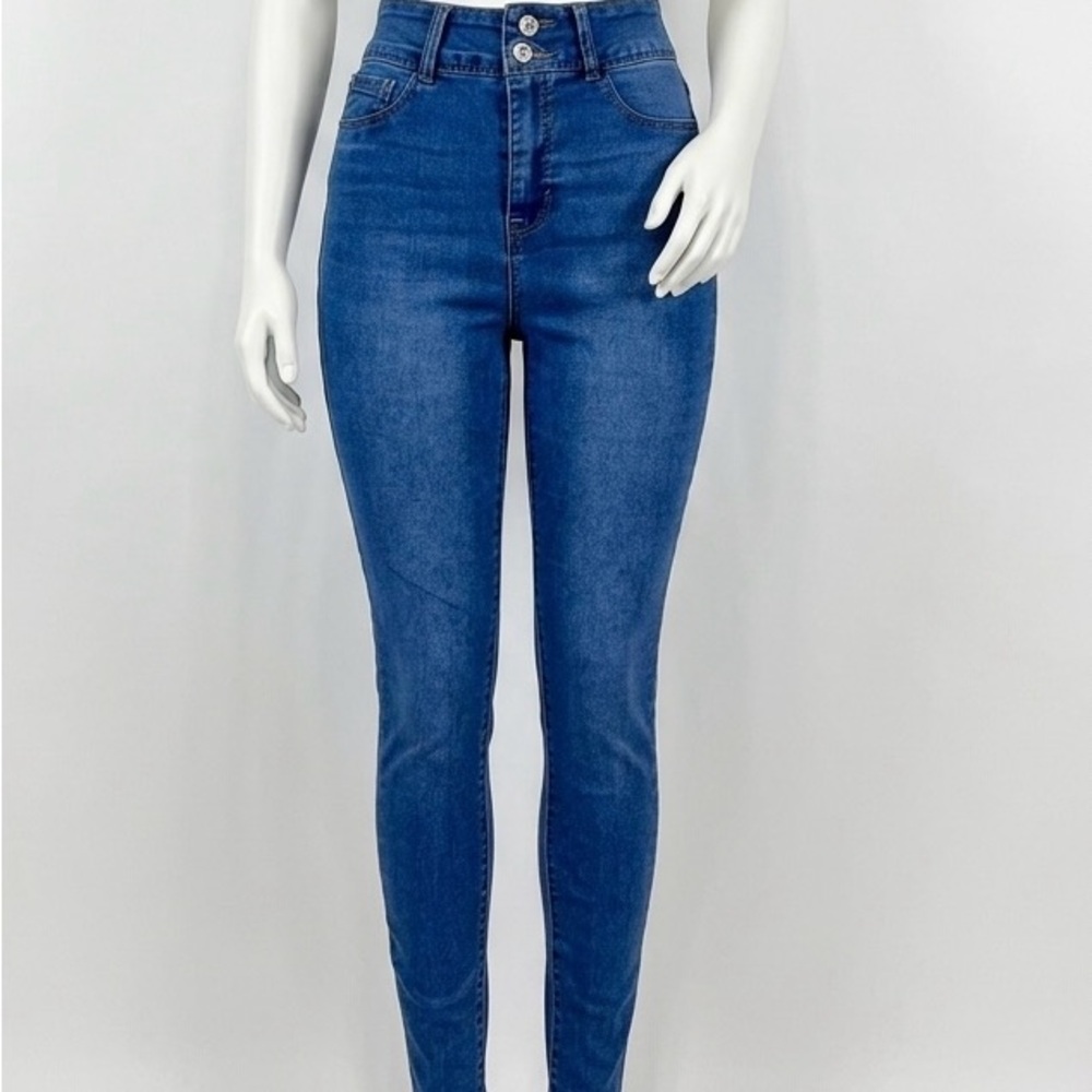 Curve Appeal High-Rise Skinny Jeans Medium Dark Blue Denim Women’s Size 2/26